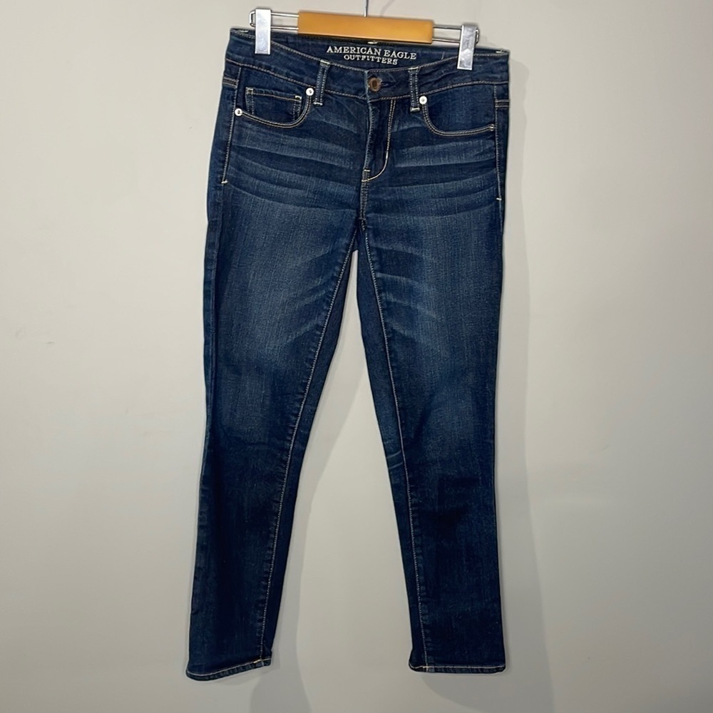 American Eagle Outfitters Skinny Stretch Med Wash Blue Jean Women's Sz 4…